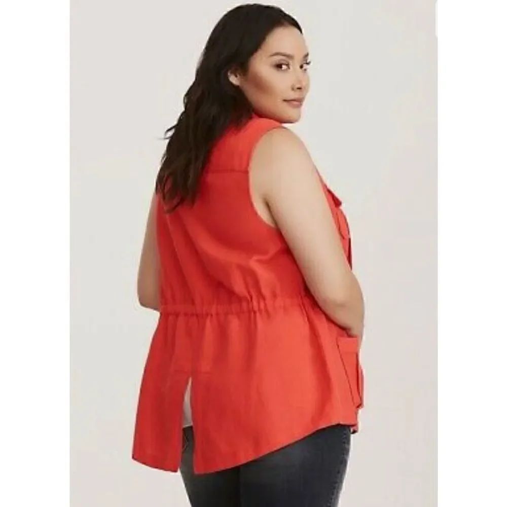 Torrid| Linen | Large| with Pockets| Utility Vest - Picture 9 of 12